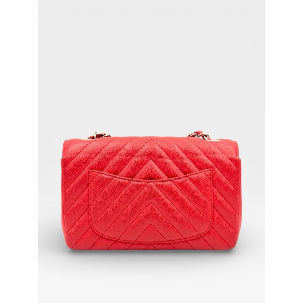 Rectangular Flap Mini Caviar Chevron Leather Shou… - image 10